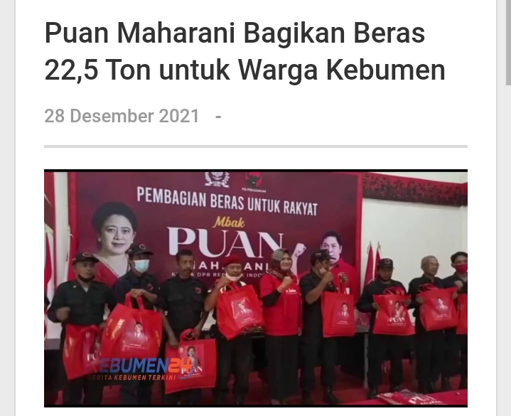  Truk Bergambar Puan Maharani Bawa 100 Ton Beras Bantuan untuk Masyarakat Kalbar
