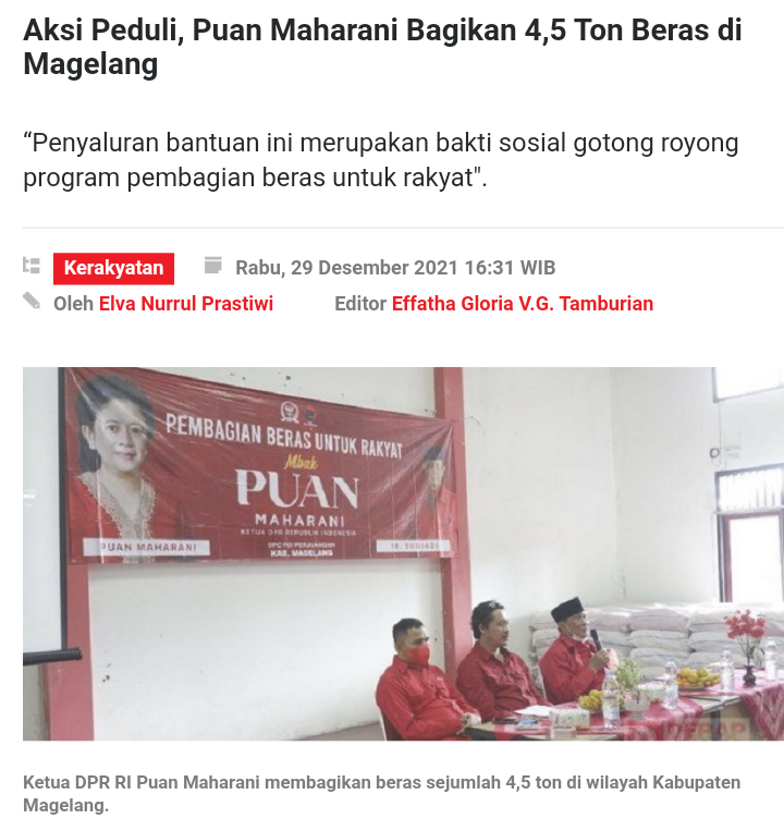  Truk Bergambar Puan Maharani Bawa 100 Ton Beras Bantuan untuk Masyarakat Kalbar