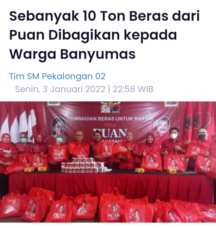  Truk Bergambar Puan Maharani Bawa 100 Ton Beras Bantuan untuk Masyarakat Kalbar