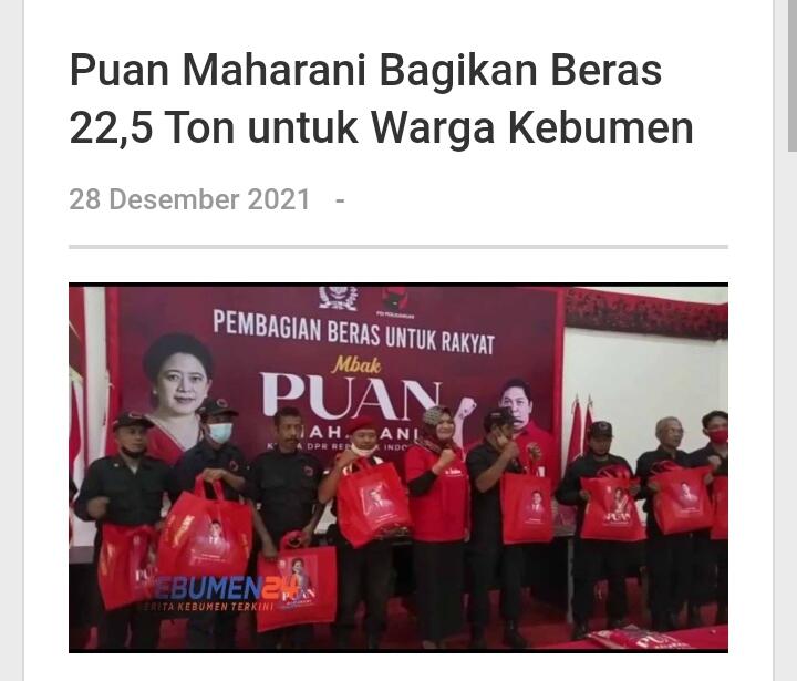  Truk Bergambar Puan Maharani Bawa 100 Ton Beras Bantuan untuk Masyarakat Kalbar