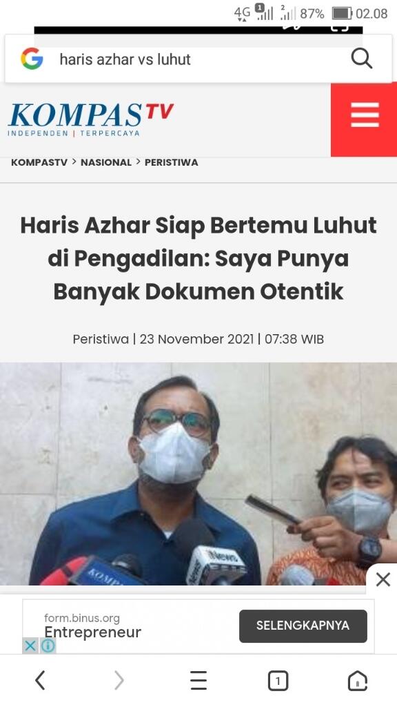 Terancam Jadi Tersangka,HarisAzhar Akan Kirim Surat Permohonan Penghentian Penyidikan