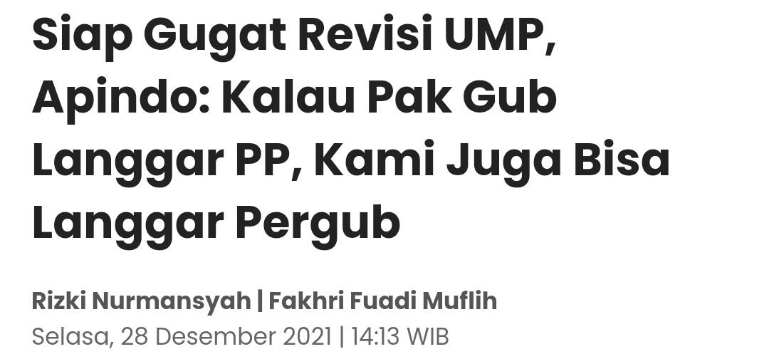 Wagub DKI Minta Apindo Patuhi Keputusan Revisi UMP Jakarta 5,1%