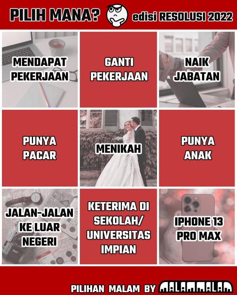 Manakah Yang Kamu Pilih Diantaranya? Aku Pilih Yang Tengah Aja, Kamu?