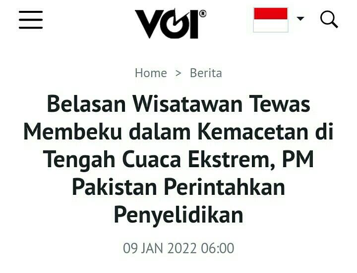 Badai Salju Pakistan: Otoritas Sudah Terbitkan Peringatan Larangan, Ada WNI Selamat.