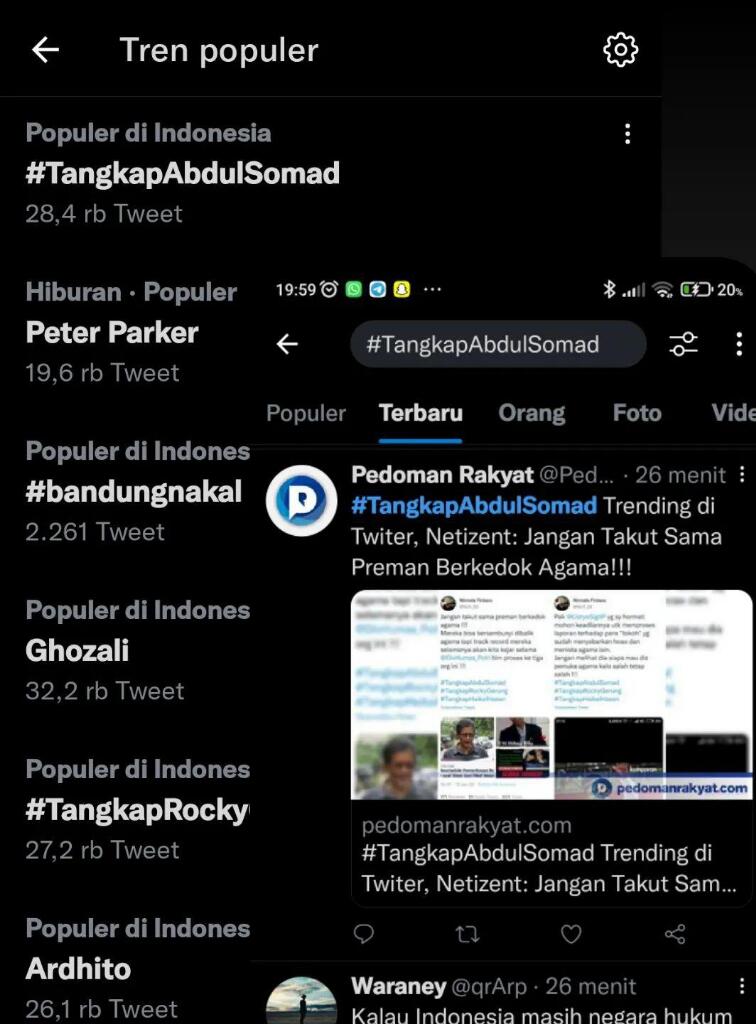 Malam Jumat Ini Netizen Mengetuk Pintu Langit, Tagar #TangkapAbdulSomad Trending No 1