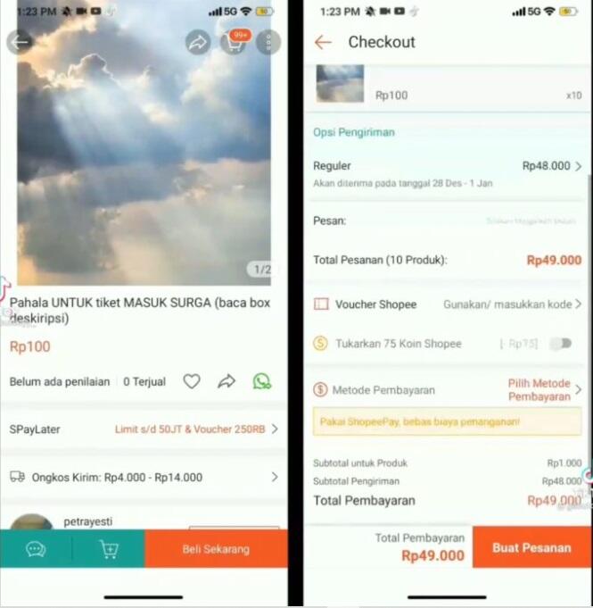 Tiket Masuk Surga Dijual di E-commerce, Segini Harganya