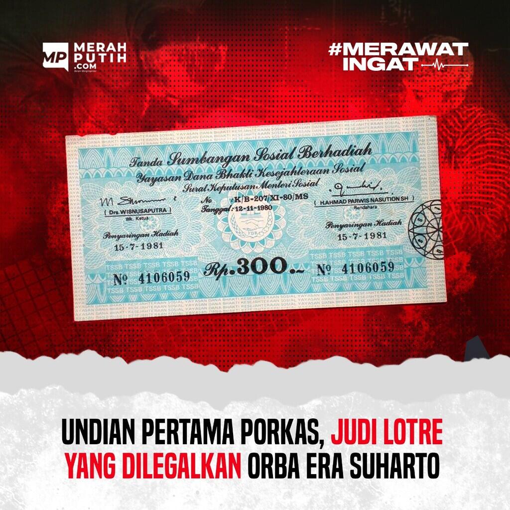 Undian Pertama Porkas, Judi Lotre yang Dilegalkan Orba Era Suharto