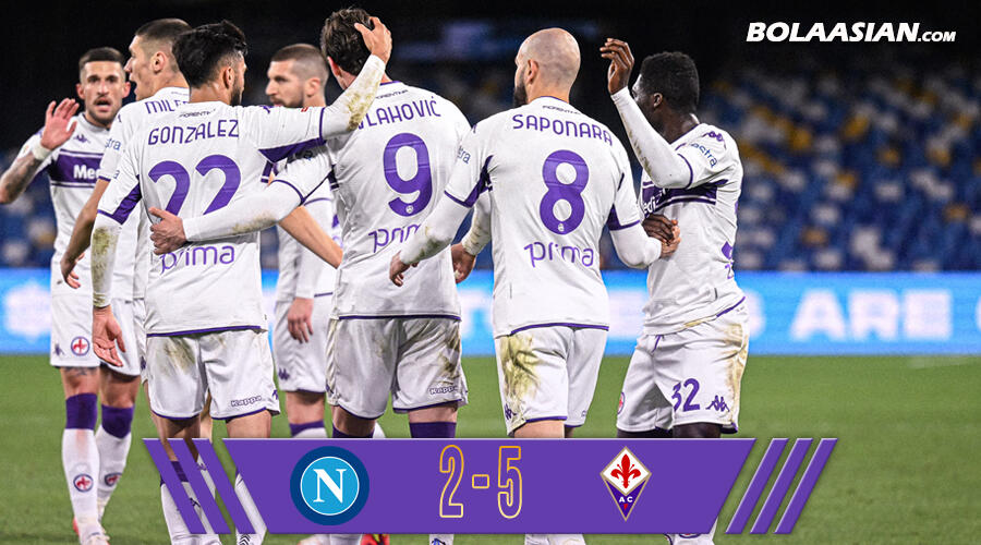 Hasil Pertandingan Napoli vs Fiorentina : Skor 2-5