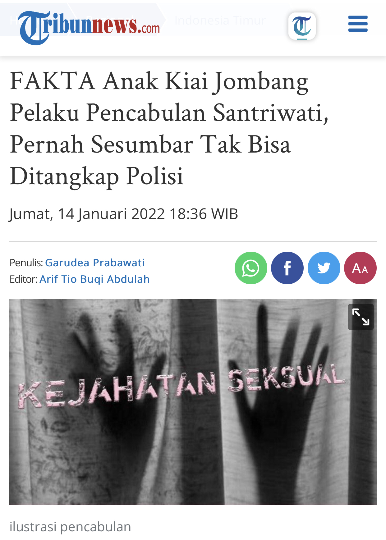 Beredar Video Polisi Dihalau Massa dari Anak Kiai Jombang Tersangka Pencabulan
