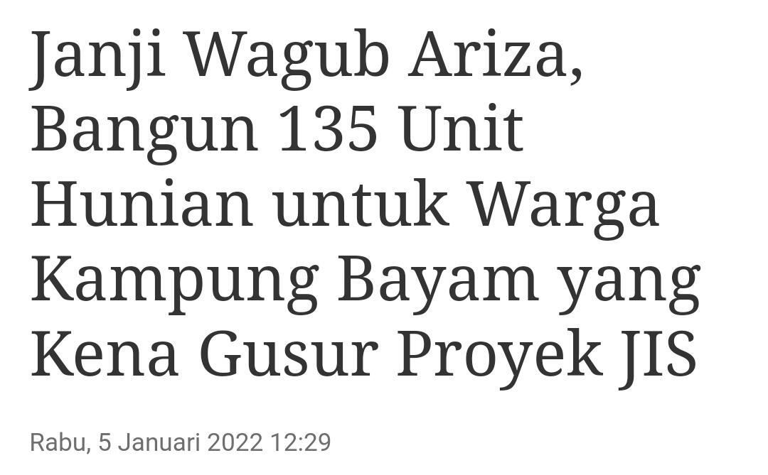 JakPro: Kampung Susun Bayam Bakal Ditempati Pekerja Pendukung Operasional JIS