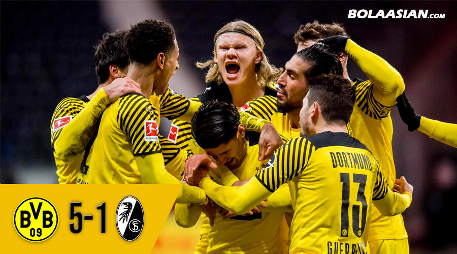 Hasil Pertandingan Borussia Dortmund vs Freiburg : Skor 5-1