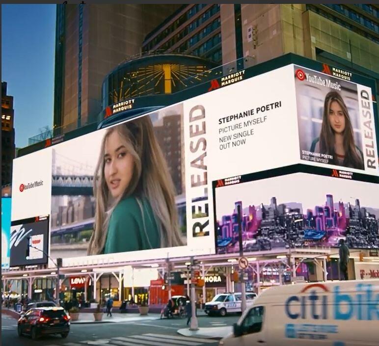 Single Baru &quot;Picture Myself&quot; Stephanie Poetri Muncul di Billboard NYC Times Square