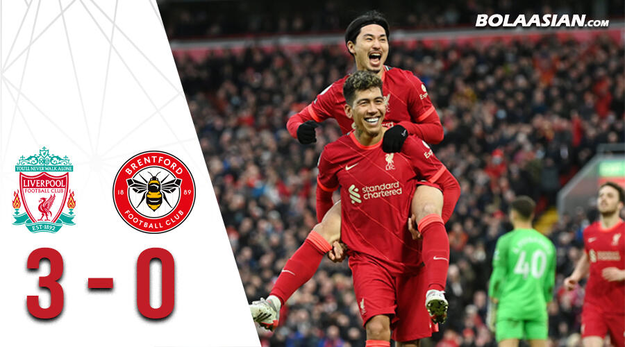 Hasil Pertandingan Liverpool vs Brentford : Skor 3-0