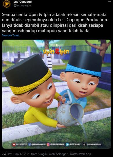 Hoax Upin&amp;Ipin diangkat dari kisah nyata