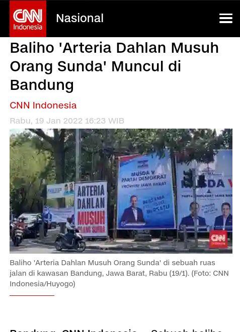 Baliho 'Arteria Dahlan Musuh Orang Sunda' Muncul di Bandung