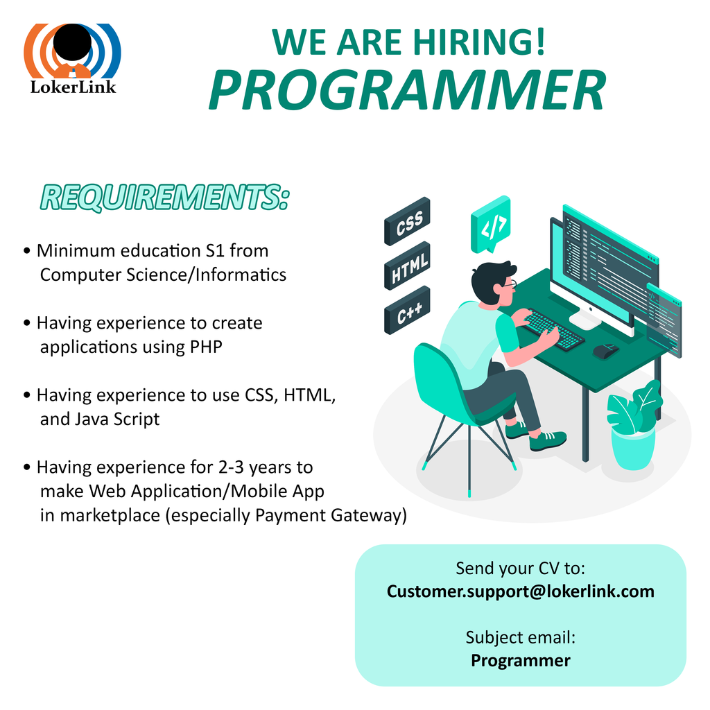 &#91; JAKARTA &#93; Lowongan Kerja &quot;PROGRAMMER&quot;