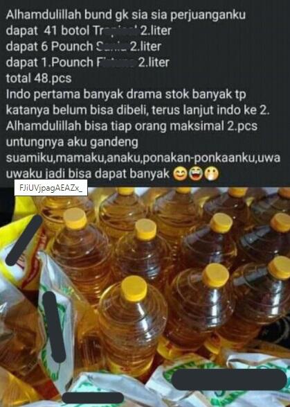 Emak-emak Borong dan Timbun Minyak Goreng