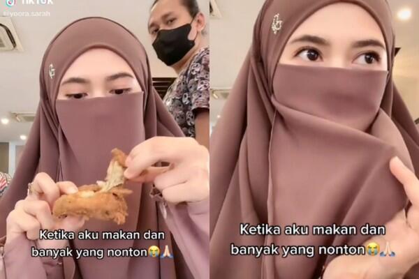 Makan di Restoran, Wanita Bercadar Ini Risih karena Diperhatikan Orang