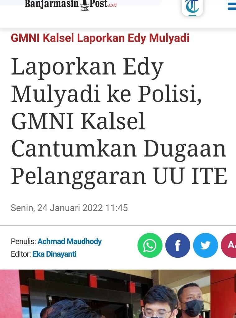 Edy Mulyadi Dilaporkan Terkait Sara Oleh Forum Pemuda Lintas Agama Kalimantan Timur