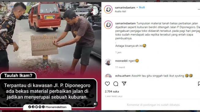 Geger! Makam Edy Mulyadi di Jalanan Samarinda, Aksi Tabur Bunga Dilakukan, 