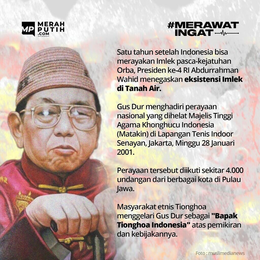 Gus Dur Hadiri Imlek Kedua Pasca-Orba Muluskan Status Hari Libur Nasional