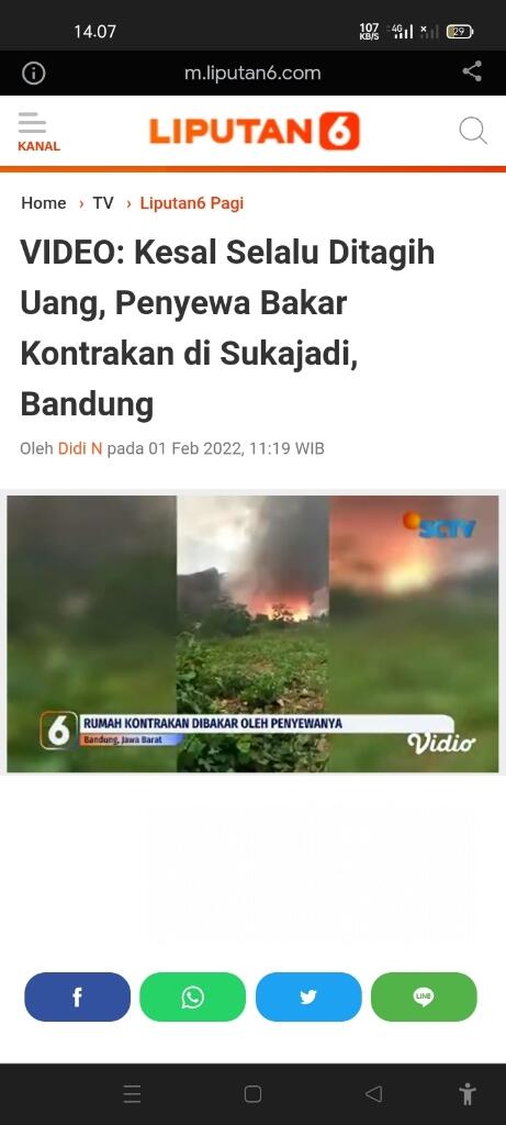 VIDEO: Kesal Selalu Ditagih Uang, Penyewa Bakar Kontrakan di Sukajadi, Bandung