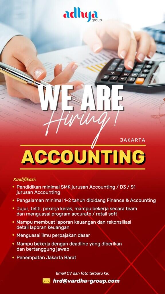 Lowongan Finance &amp; Accounting Staff &#91;URGENT&#93;