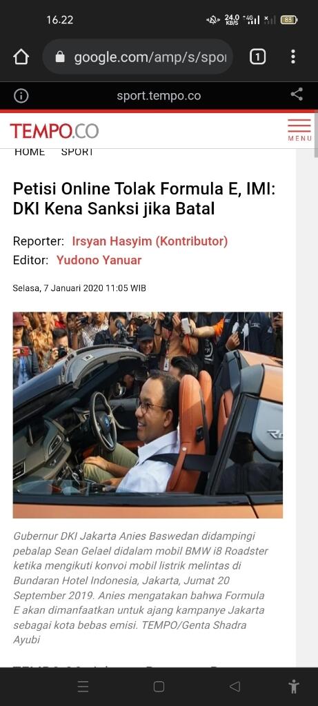 Pembangunan Sirkuit Formula E di Ancol Masih Tak Terlihat Sampai Sekarang