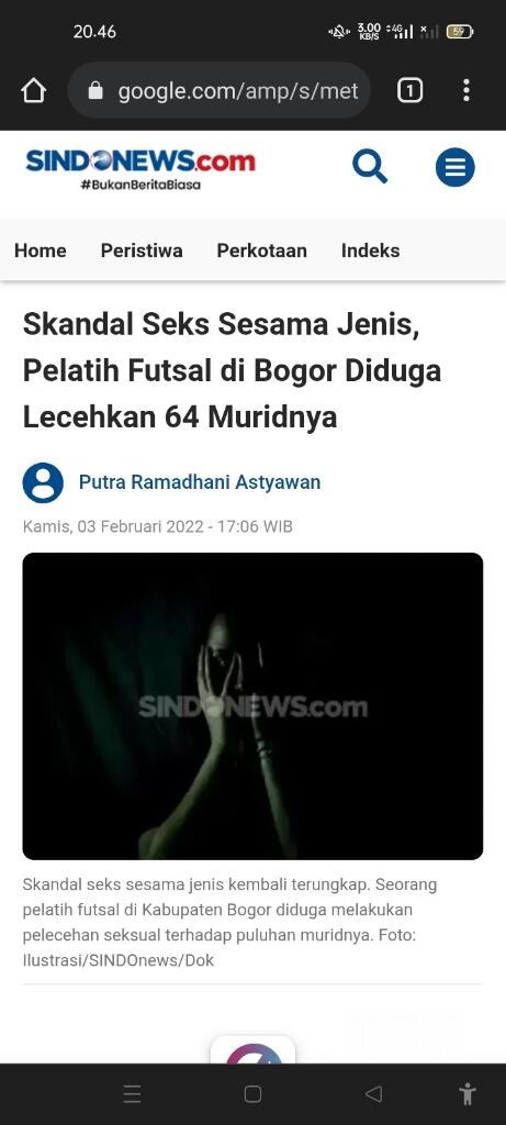 Skandal Seks Sesama Jenis, Pelatih Futsal di Bogor Diduga Lecehkan 64 Muridnya

