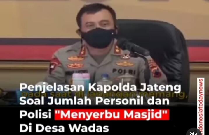 Hoax Polisi Menyerbu Masjid di Desa Wadas, Kapolda Jateng Sebut Adanya Dugaan Framing