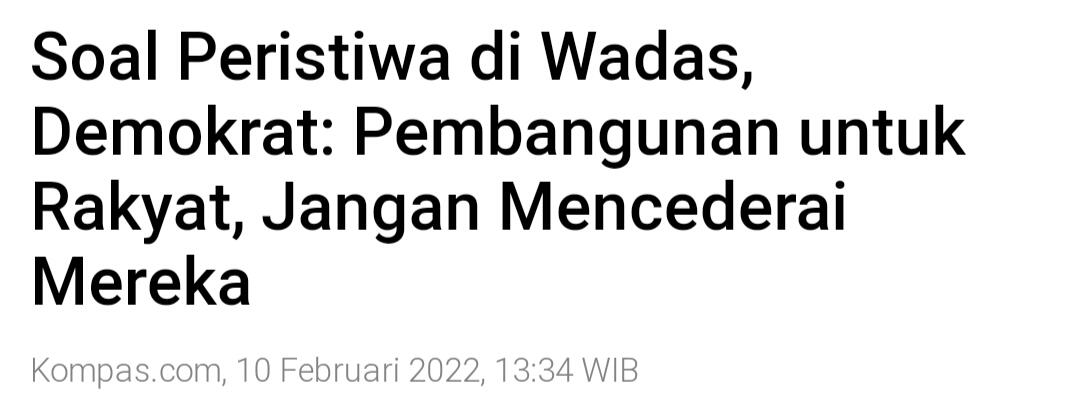 Minta Proyek Bendungan Bener Ditunda, Demokrat: Selesaikan Dulu Hak Rakyat