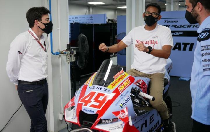 Sandiaga Uno Naik Ducati Gresini Racing , Tes Pra Musim MotoGP Di Mandalika