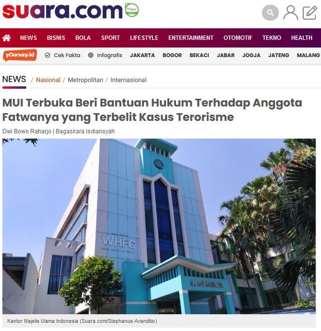 Dua Pengurus MUI Bengkulu Jadi Tersangka Teroris