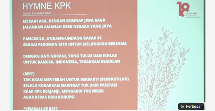 Hymne dan Mars KPK, Apakah akan Membuat Kinerja Pegawai KPK Lebih Baik?