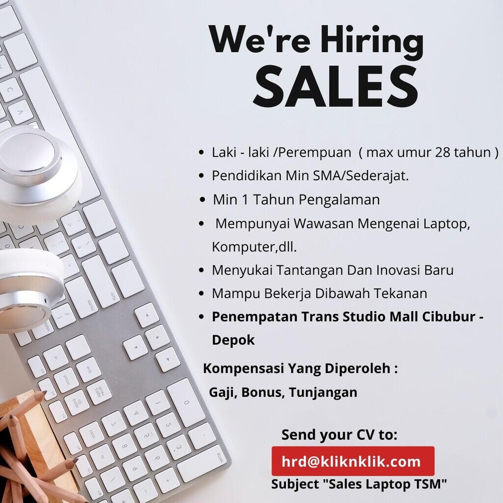 LOWONGAN PEKERJAAN TSM CIBUBUR-DEPOK