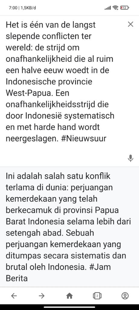 Media Belanda Sebut indonesia Jajah Papua Barat Secara Brutal Dan sistematis