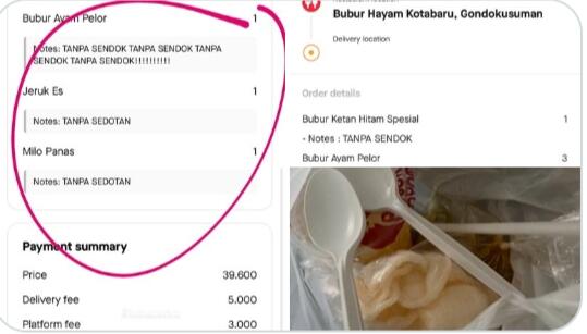 Drama Order Bubur Gak Pakai Sendok, Berakhir Permintaan Maaf dari Pihak Restoran