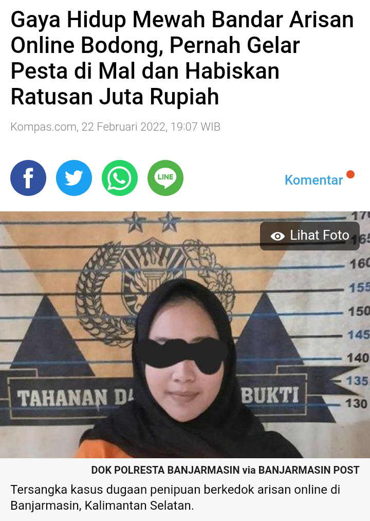 Istri Polisi di Banjarmasin Terjerat Kasus Penipuan Arisan Online: 126 Korban Merugi