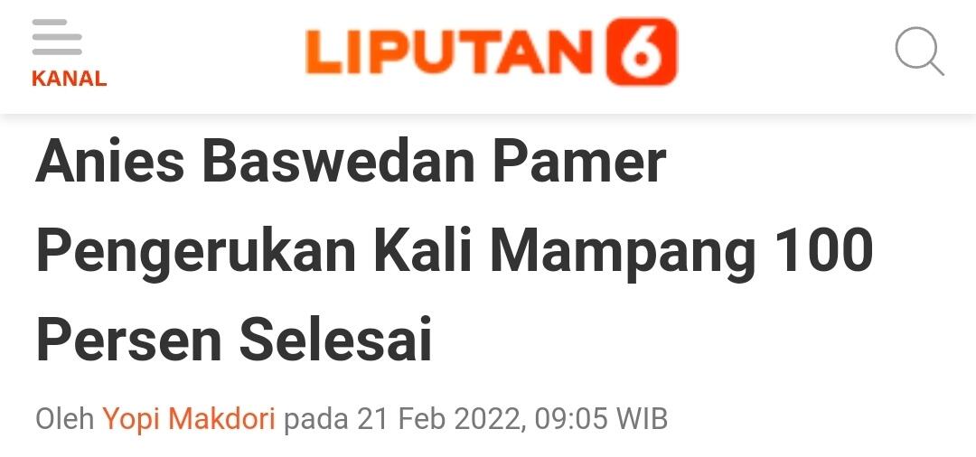 Kali Mampang Menyempit, Harusnya Selebar 20 Meter, Kini Tinggal 2-10 Meter