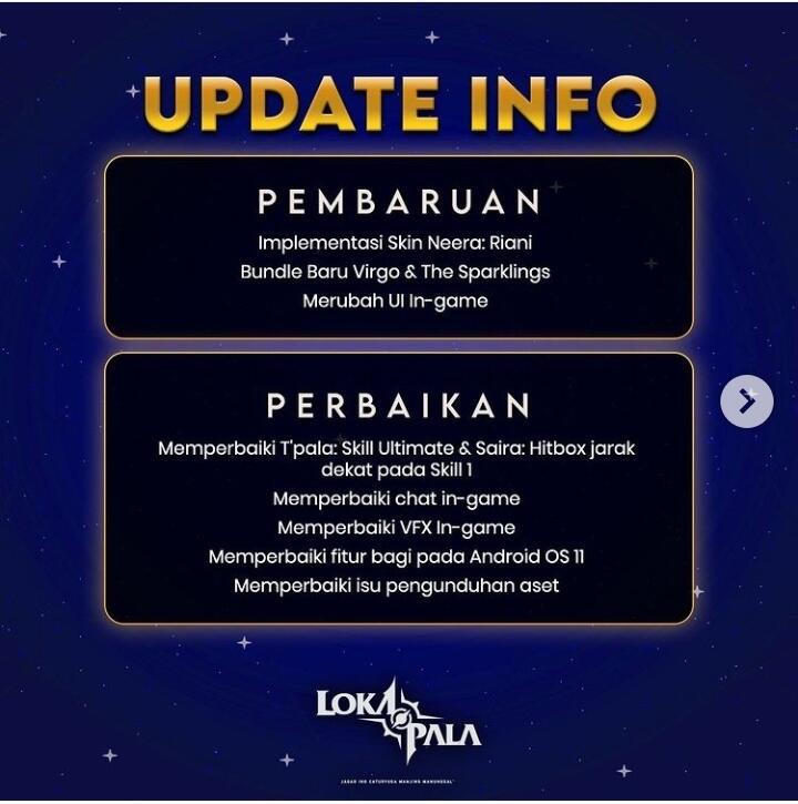 Lokapala Update, Skin Neera x Bumi Langit &quot;Virgo the Sparklings&quot;