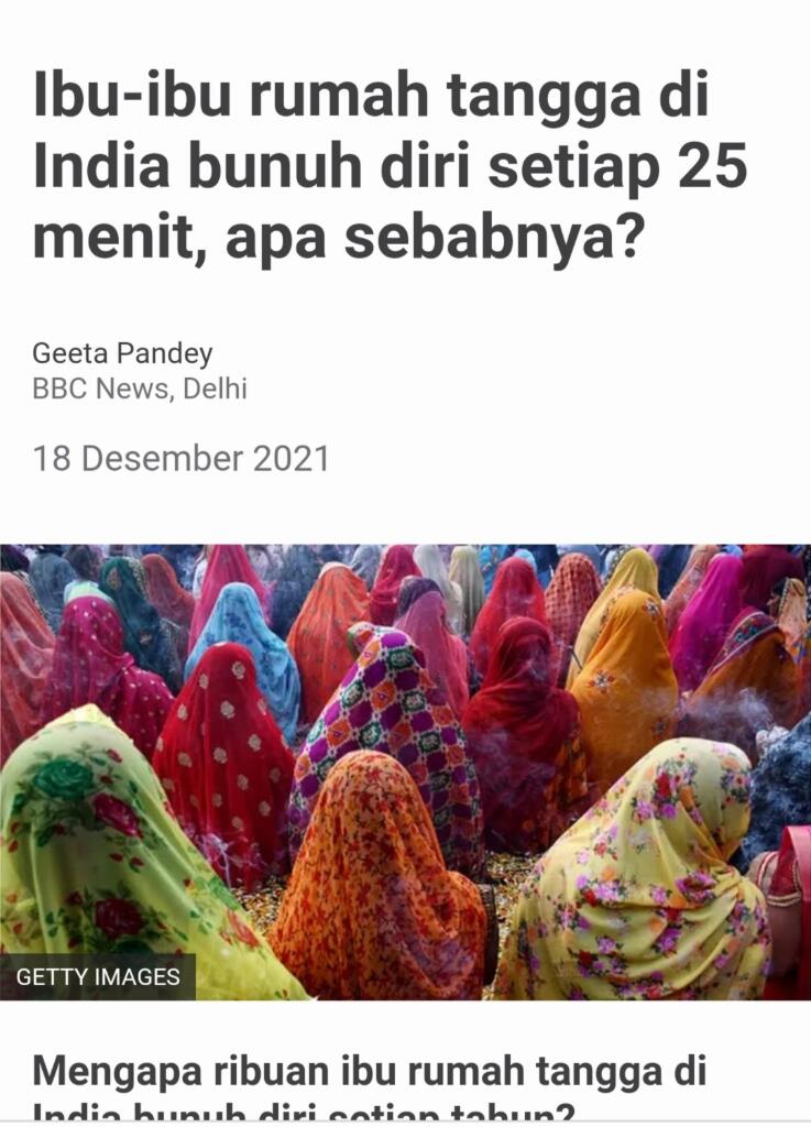 Bunuh Diri Massal Ibu Rumah Tangga Di India, Apa Alasannya?