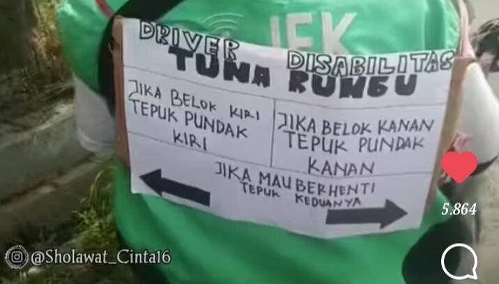 Tunarungu Bukan Penghalang untuk Dapat Menjadi Supir Ojol, Ini Dia Cara Komunikasinya