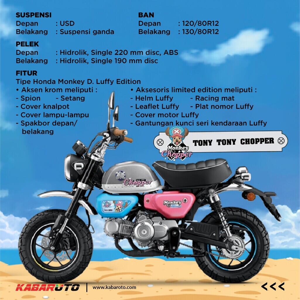Honda Monkey X One Piece Limited Edition Diproduksi Terbatas 300 Unit