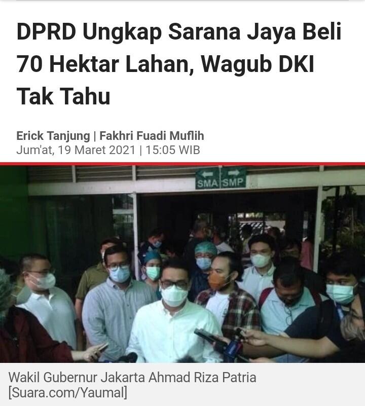 Kejaksaan Usut Kasus Mafia Tanah Cipayung, Wagub DKI Buka Suara