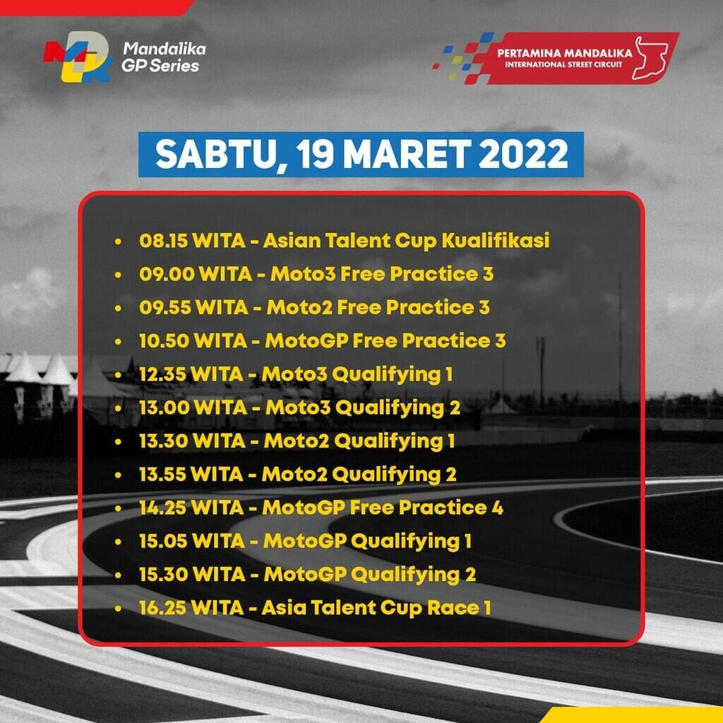 Jadwal lengkap Pertamina Grand Prix of Indonesia