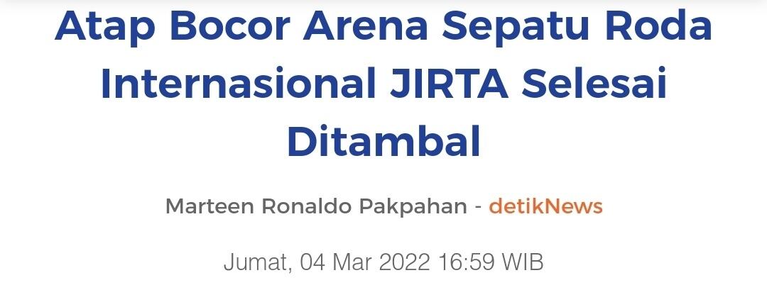 Sudah Sebulan, Atap Arena Sepatu Roda Internasional Jakarta Masih Bocor