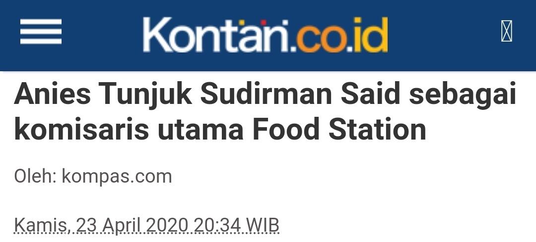 Anies Tunjuk Sudirman Said Jadi Komisaris Utama Transjakarta