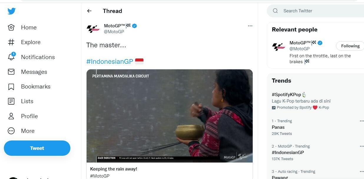Pro Kontra Pawang Hujan di Aksi Moto GP Mandalika.