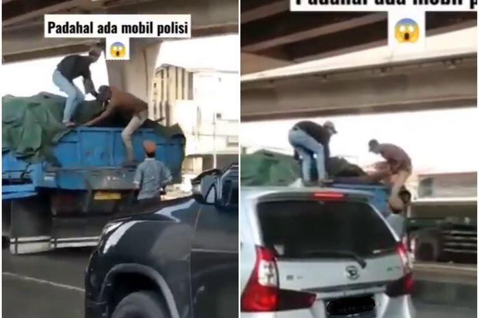 Bajing Loncat Gasak Muatan Truk di Tj. Priok, Mobil Polisi jadi Sasaran Netizen