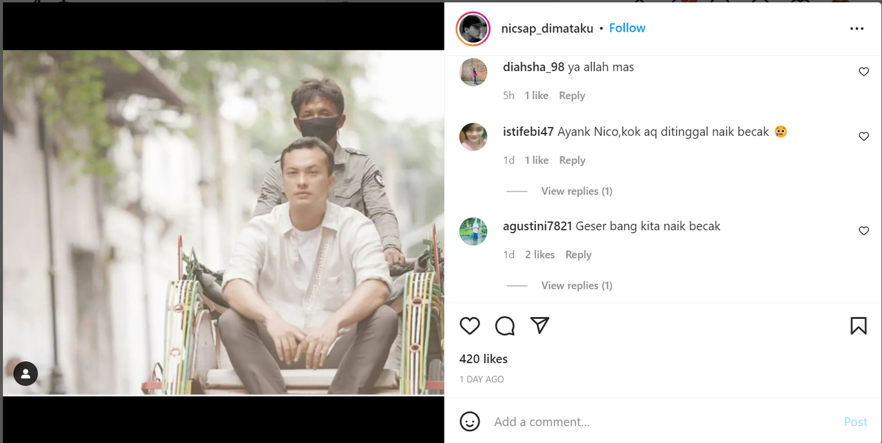 Konten Foto Instagram Nicholas Saputra Beda, Alasan Masih Lajang Jelang Usia 40 ?